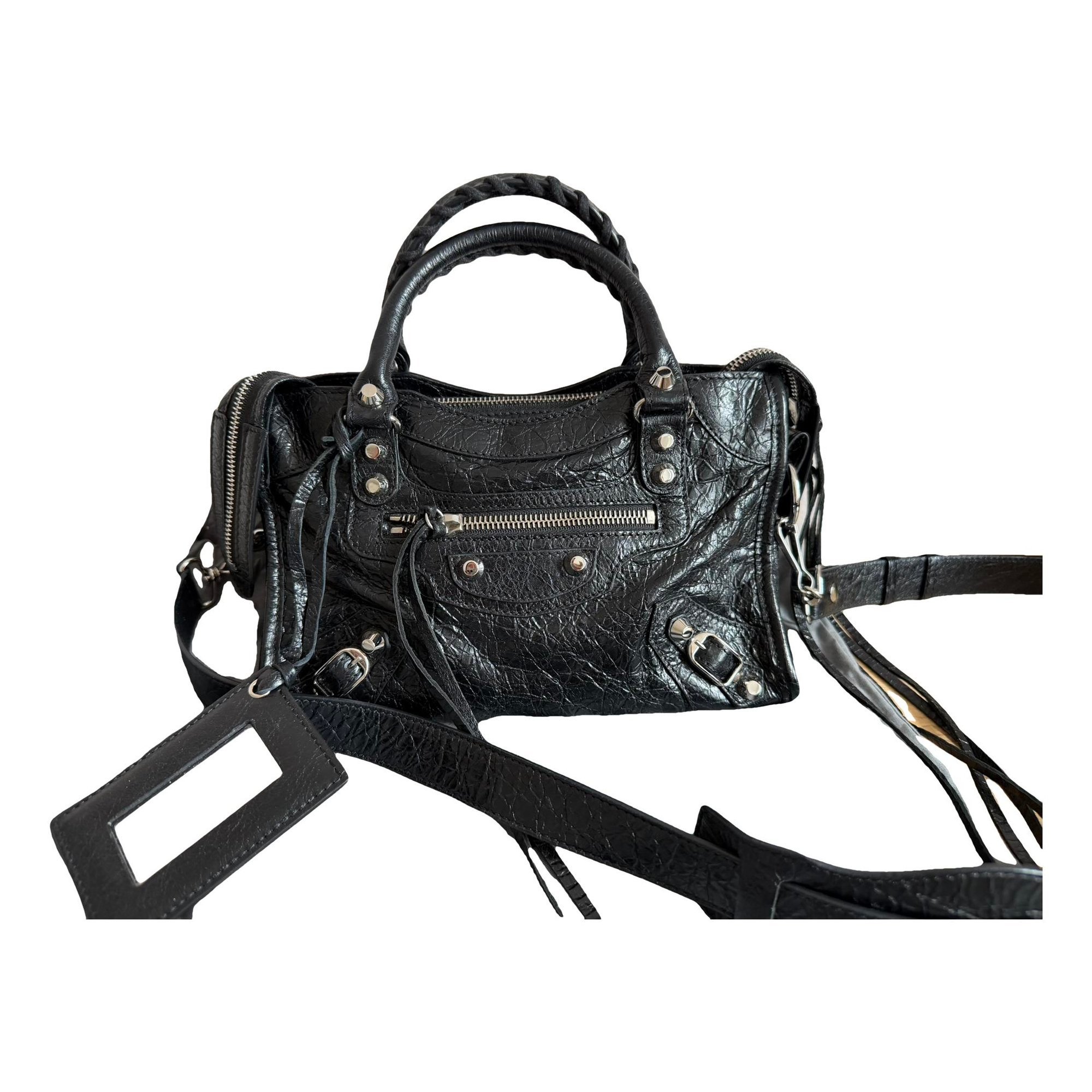 City leather handbag