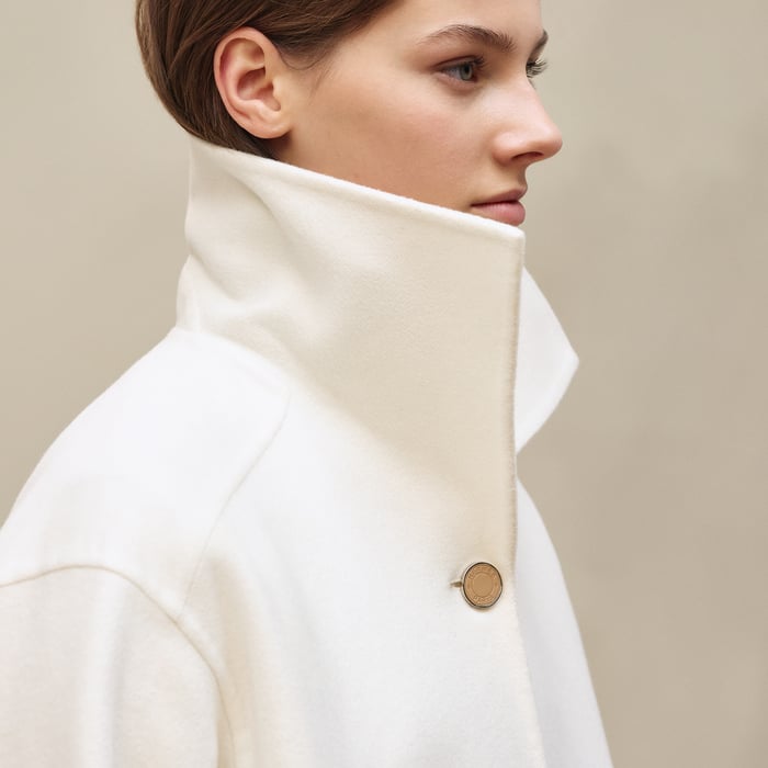 Blanc Naturel Long Cashmere Coat