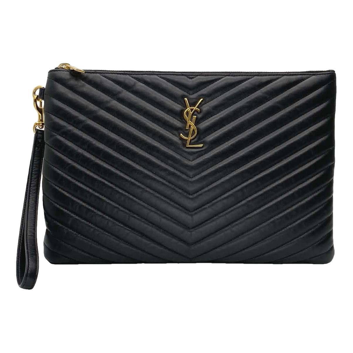 Leather clutch bag
