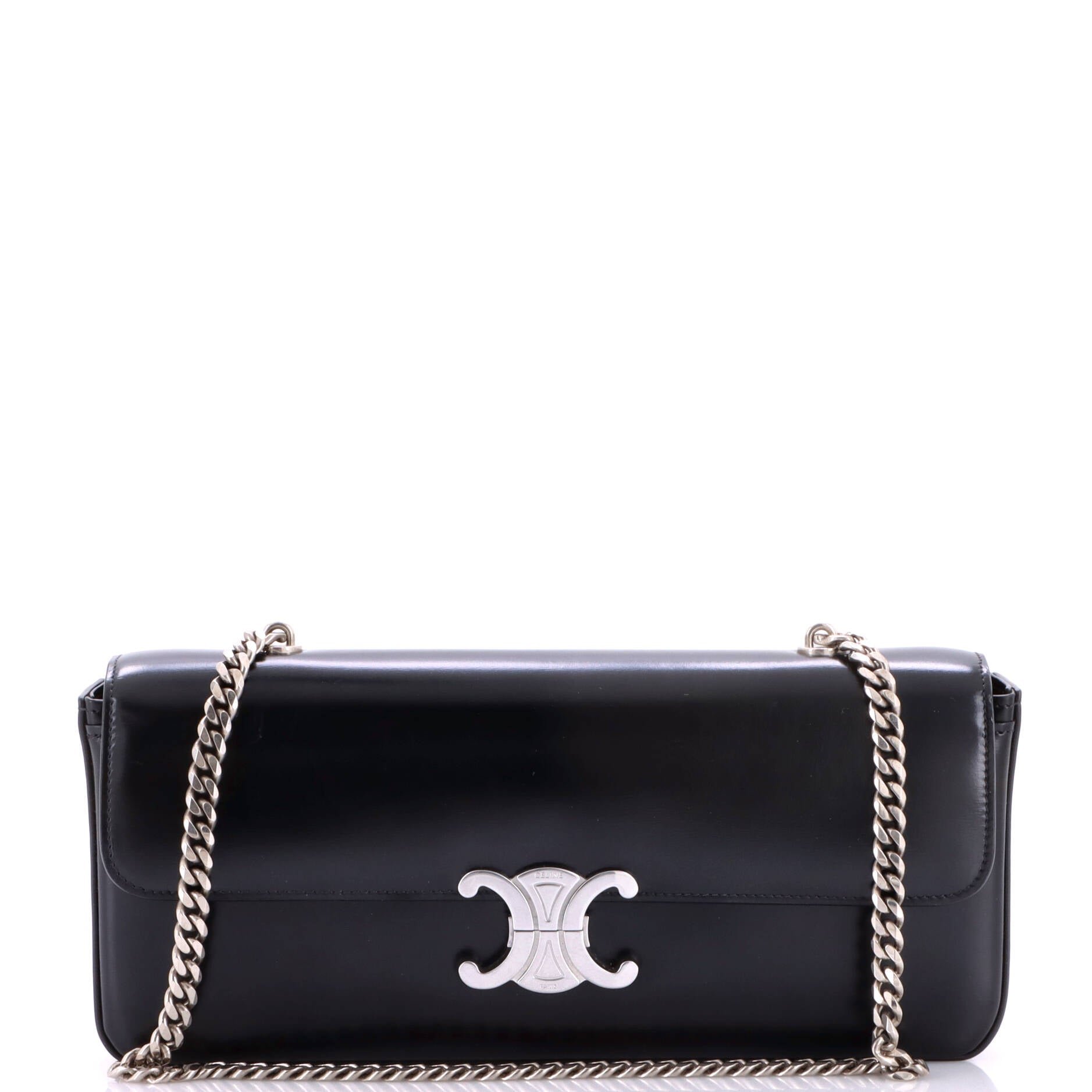 Triomphe Chain Shoulder Bag Leather Medium