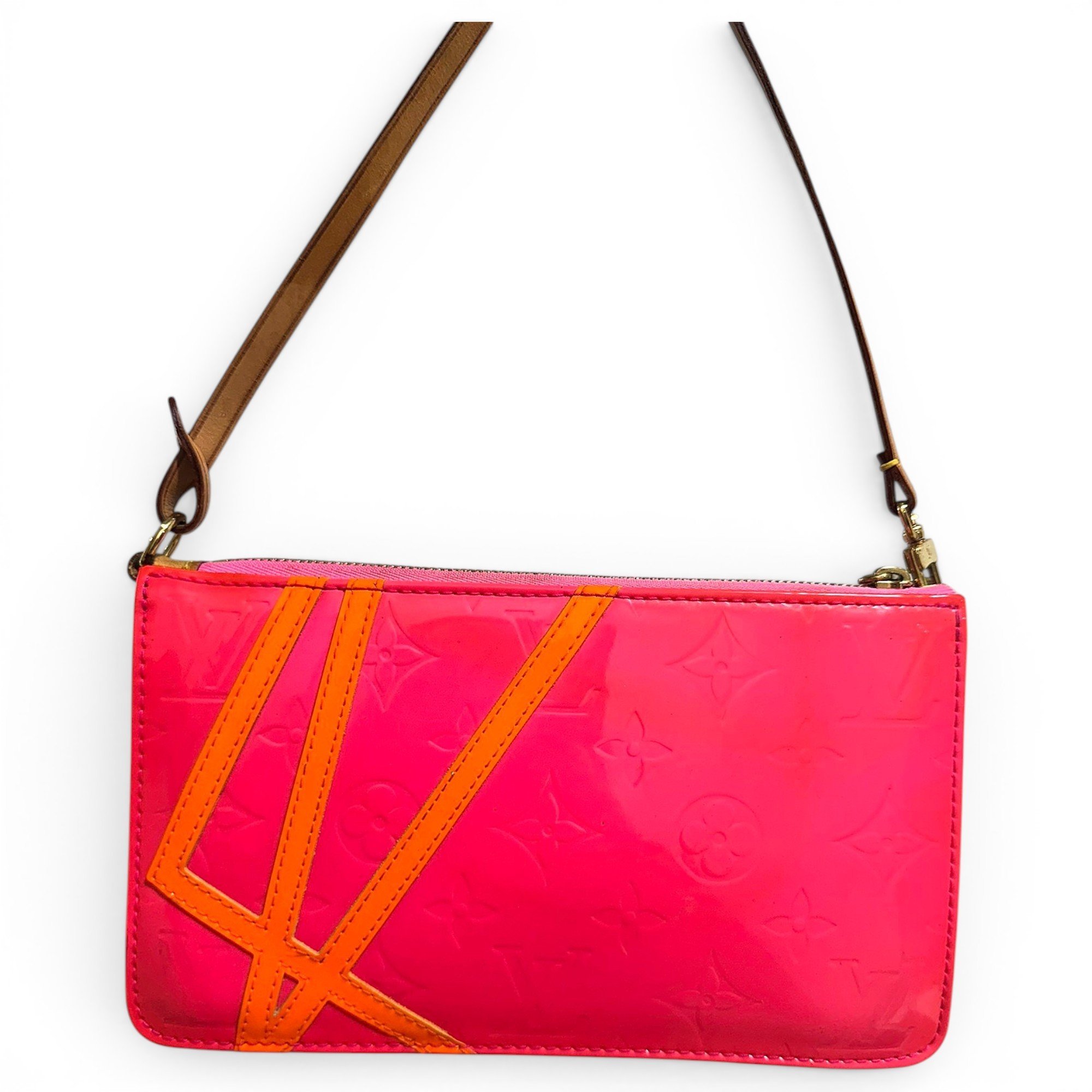 Patent leather clutch bag
