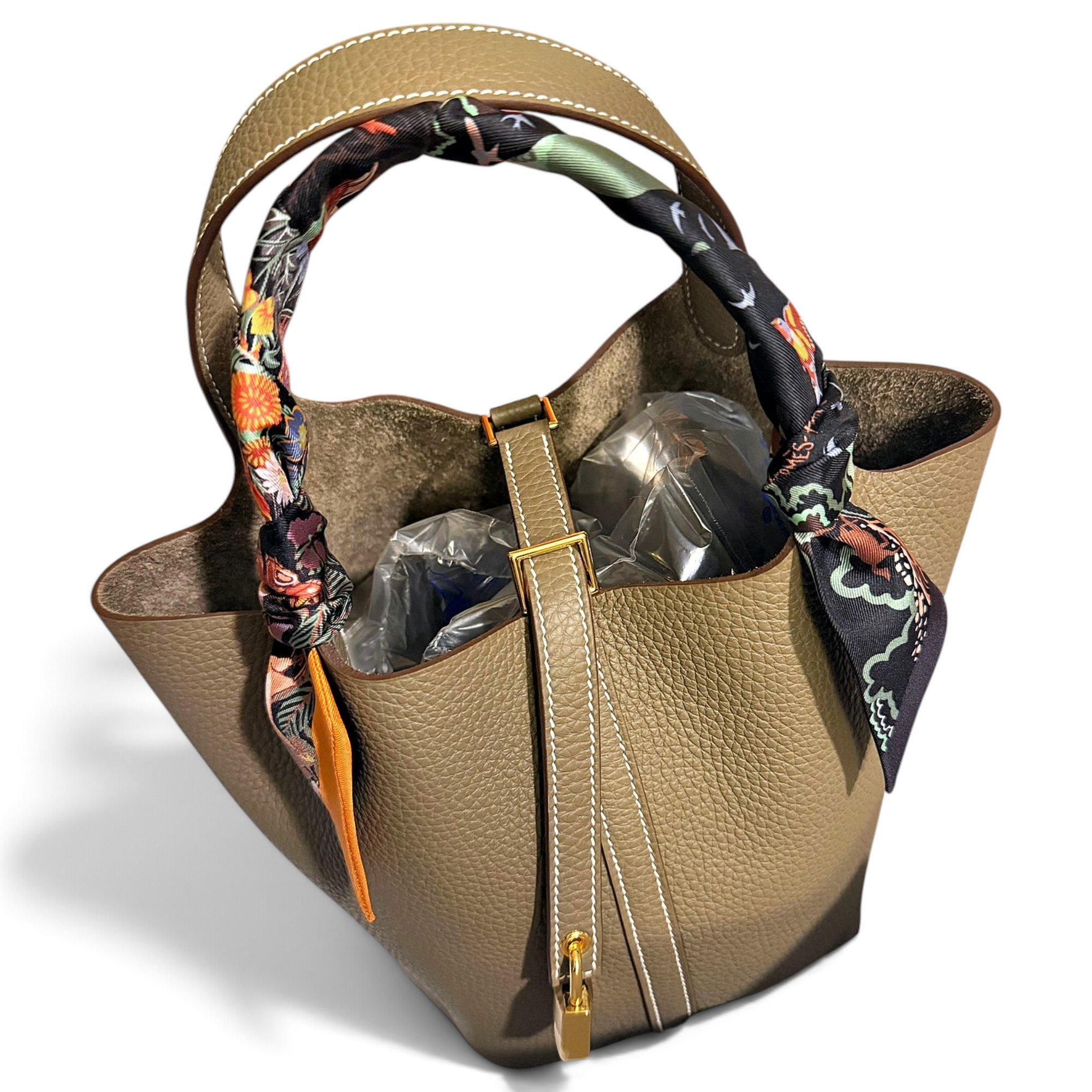 Picotin leather tote