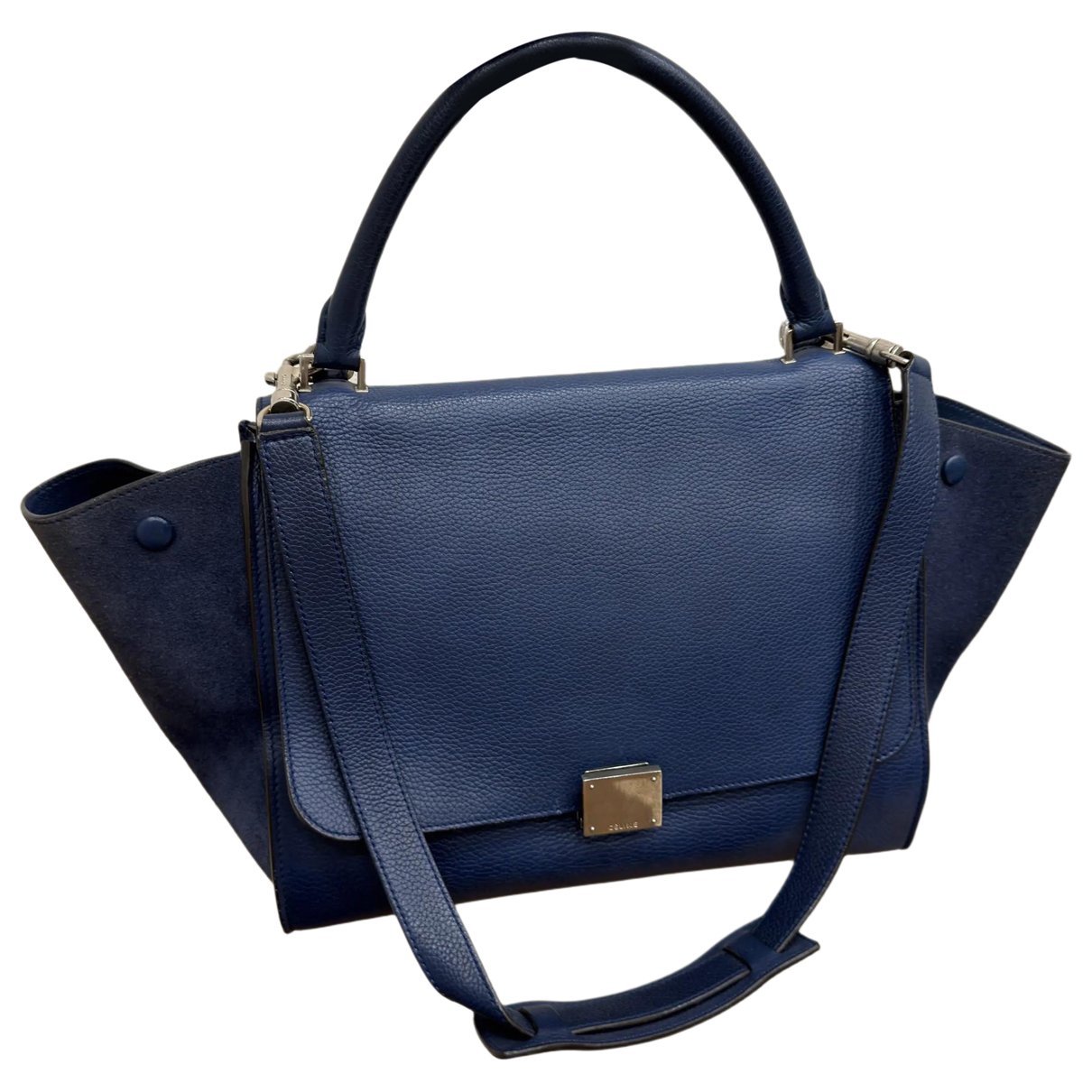 Trapèze leather handbag