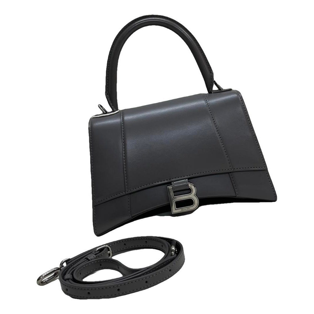 Hourglass leather handbag