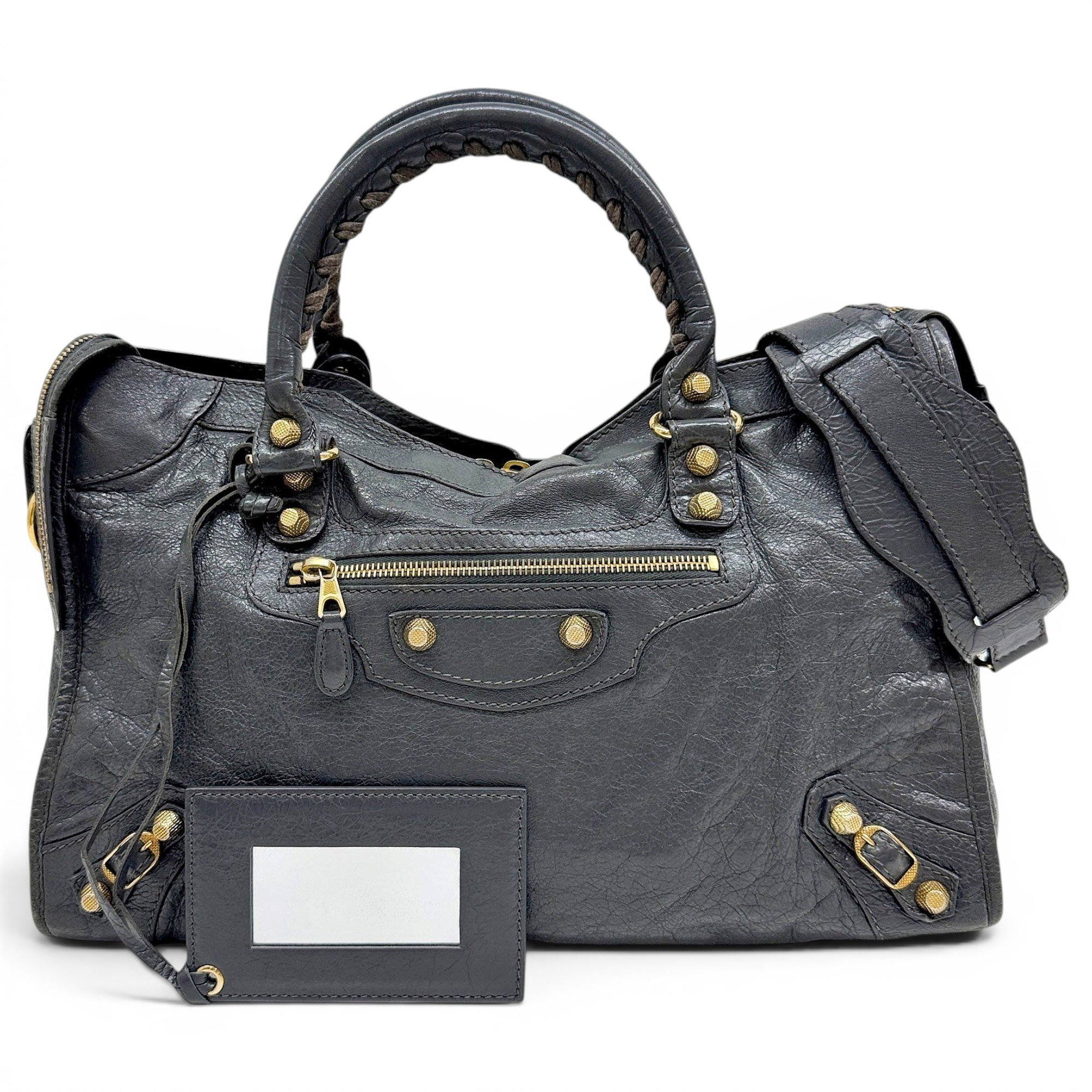 City leather handbag
