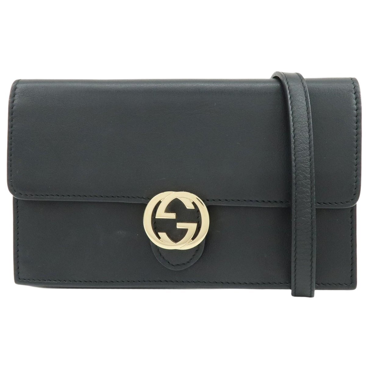 Interlocking leather crossbody bag