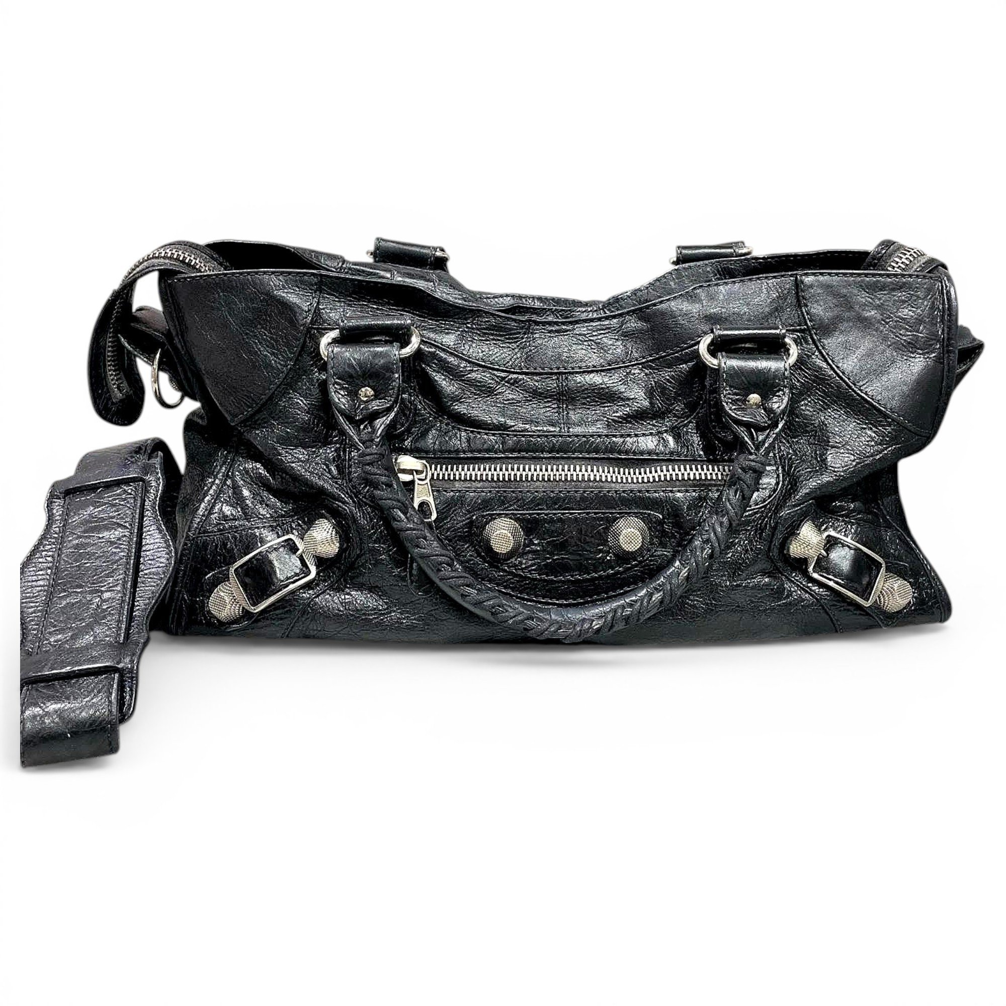 City leather handbag