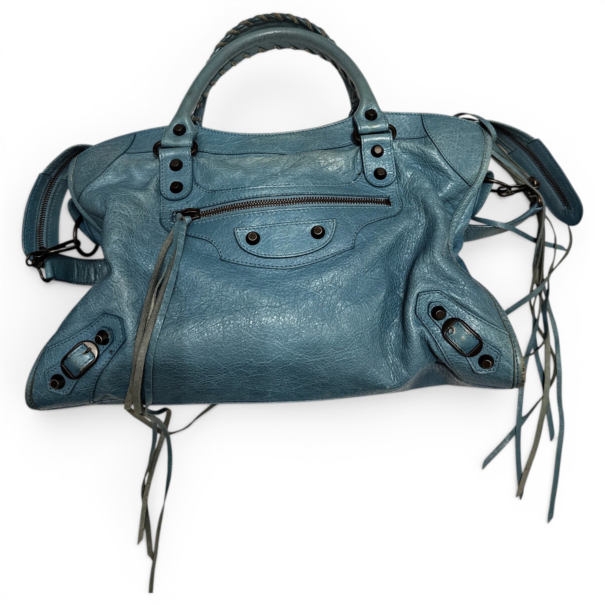 City leather handbag