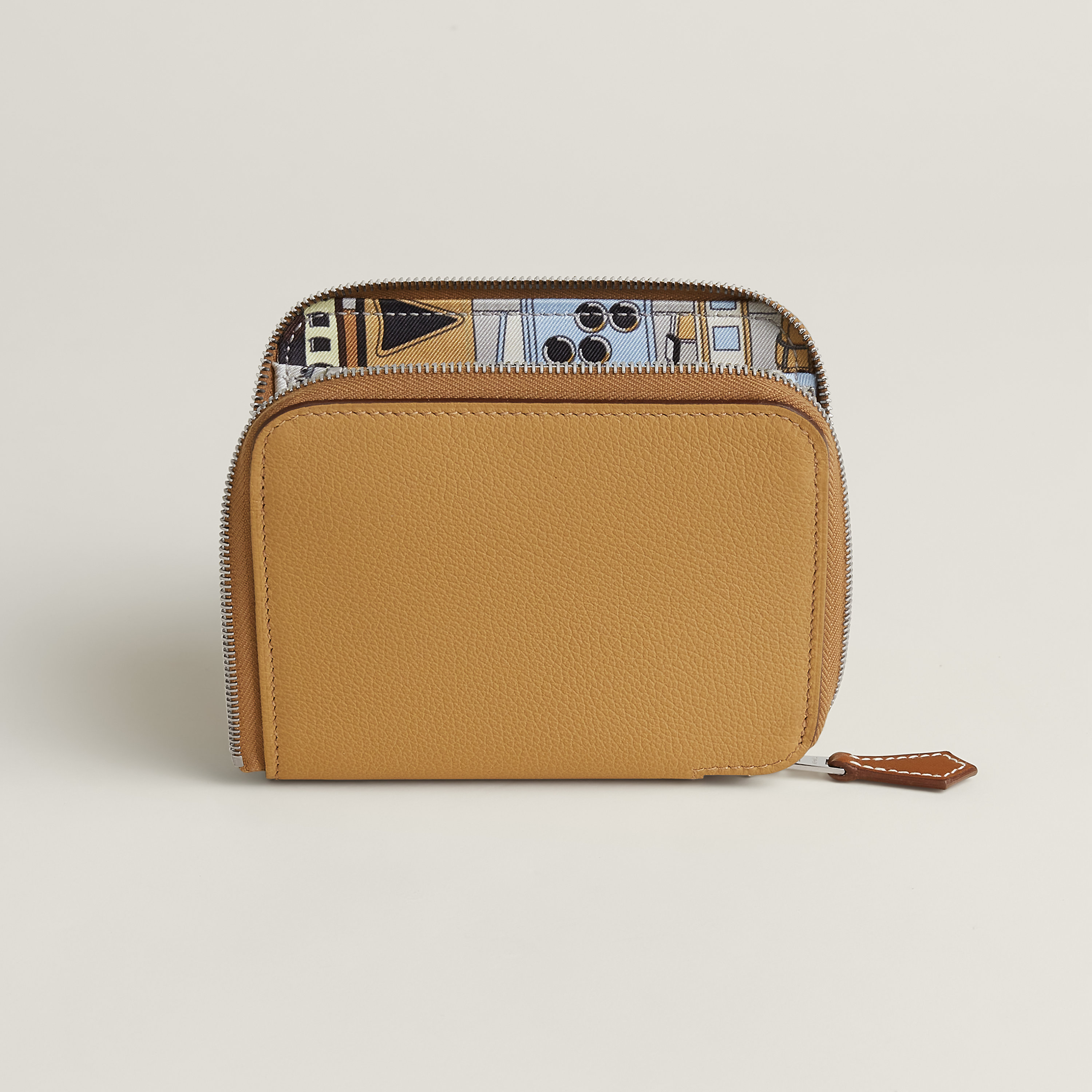 Hermès 財布 《シルクイン》 コンパクト ゴールド/パイユ/エトゥープ