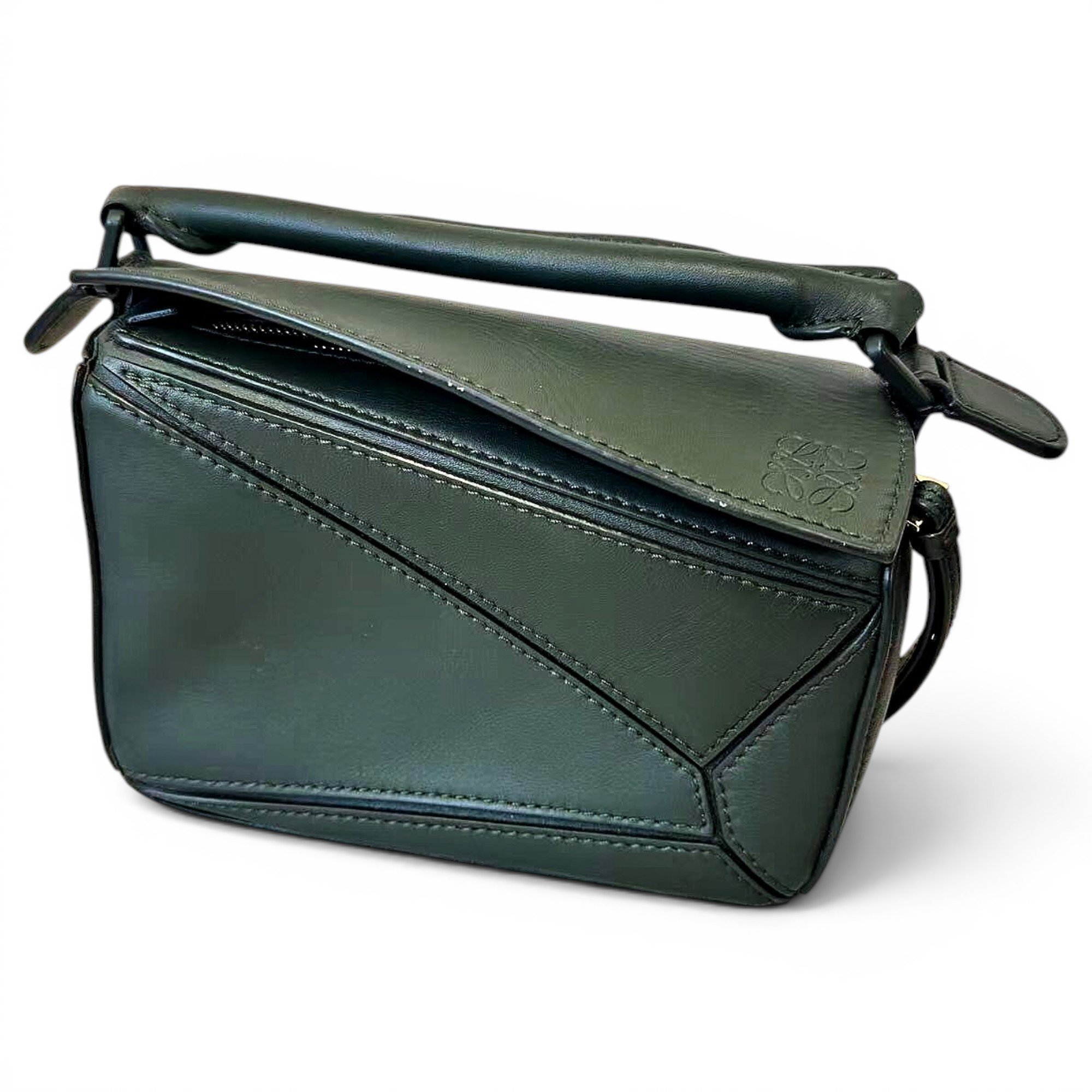 Puzzle leather handbag