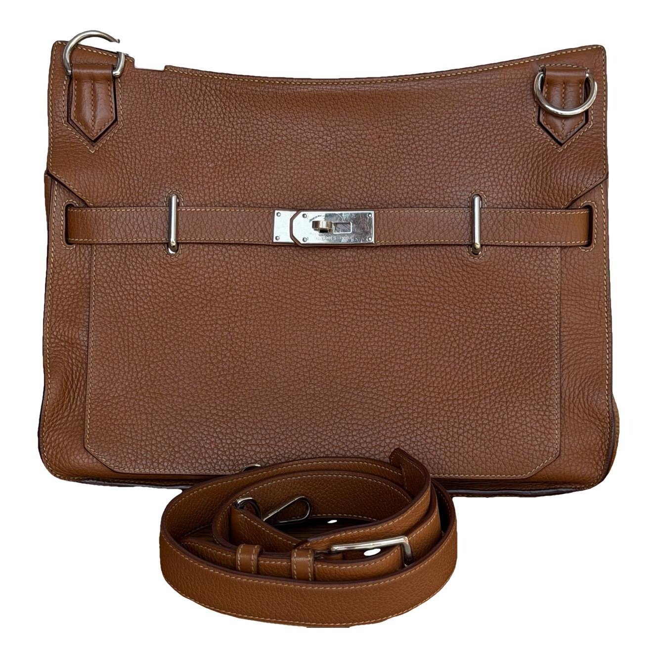 Hermes Jypsiere Handbag Gold Clemence Leather