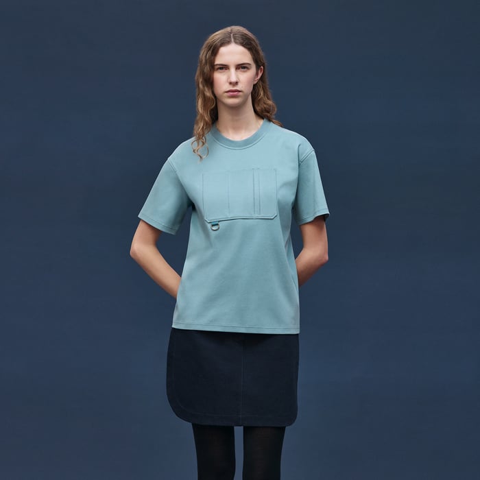 Bleu Adriatique T-shirt Maxi Poche Utilitaire