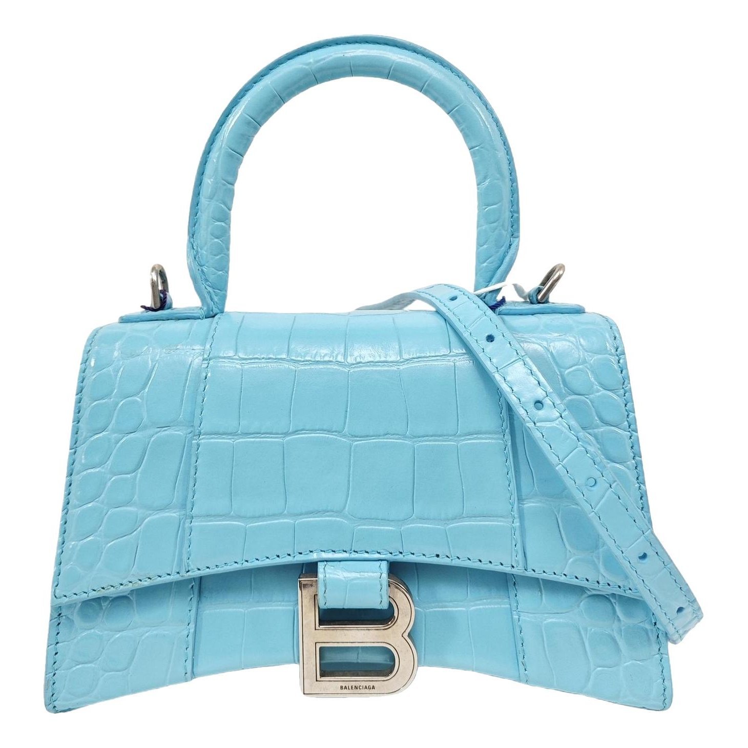 Hourglass leather handbag