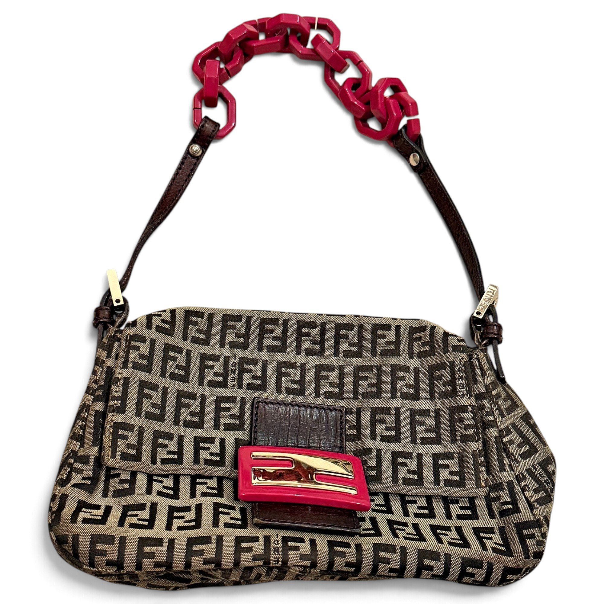 Fendi Baguette linen handbag
