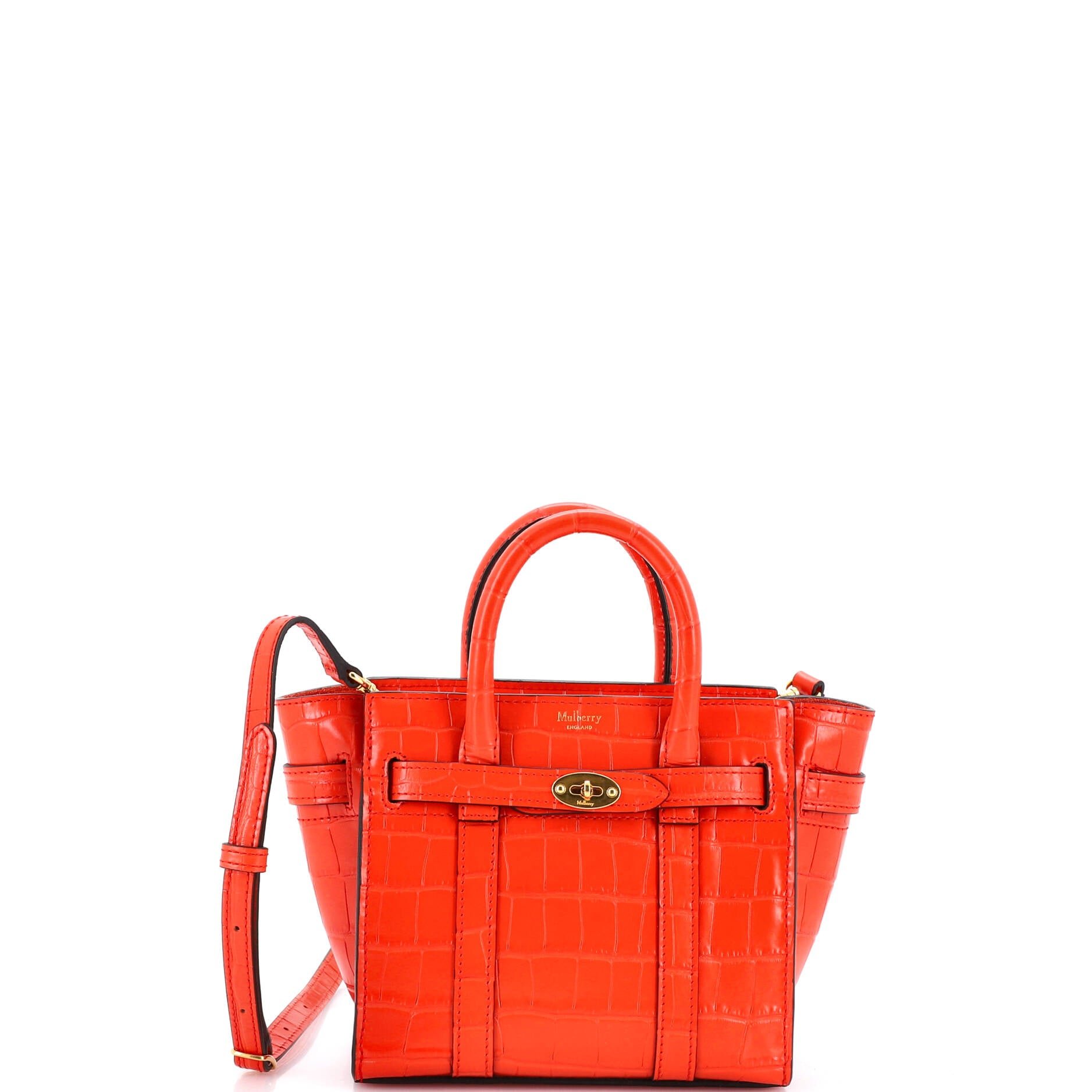 Bayswater Zipped Tote Crocodile Embossed Leather Micro
