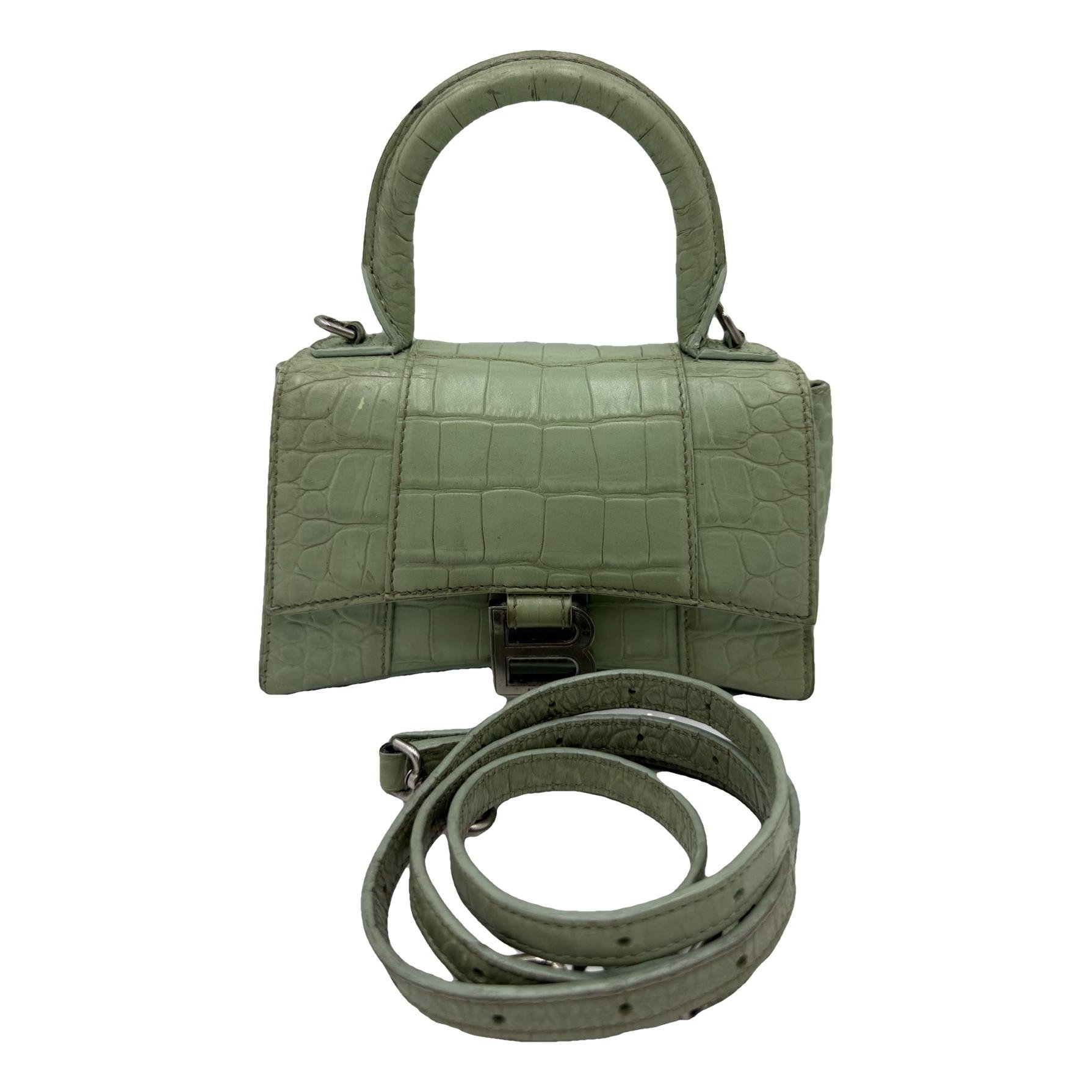 Hourglass leather handbag