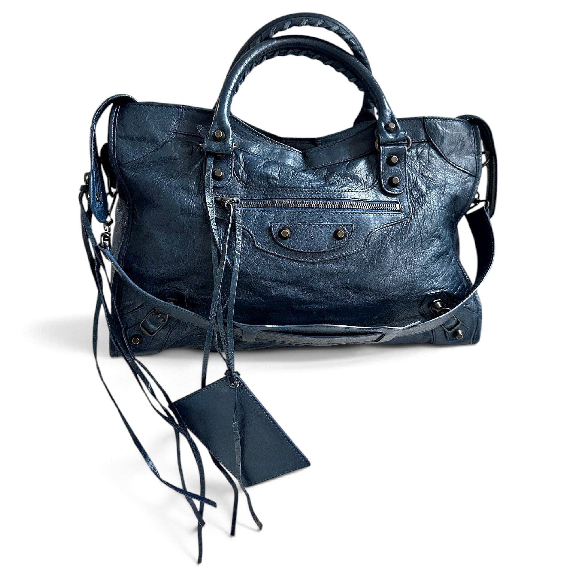 City leather handbag