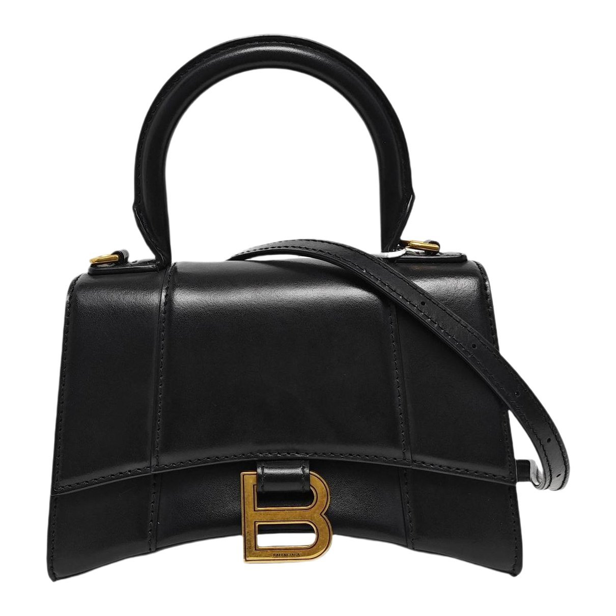 Hourglass leather handbag