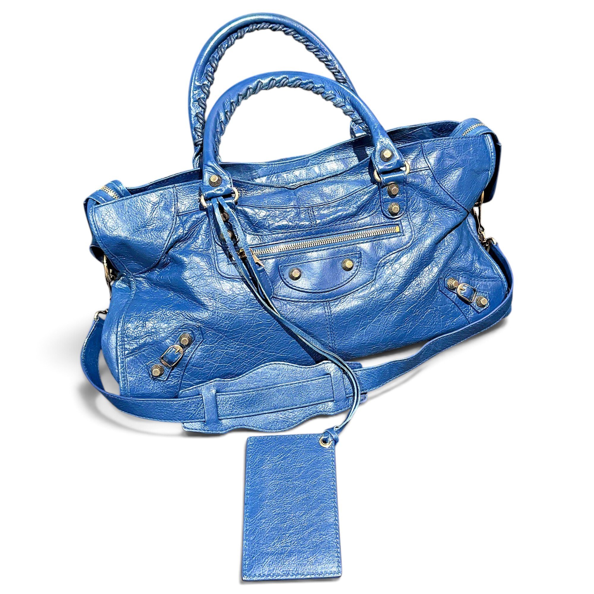 City leather handbag