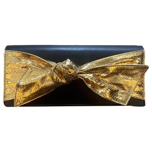 Leather clutch bag