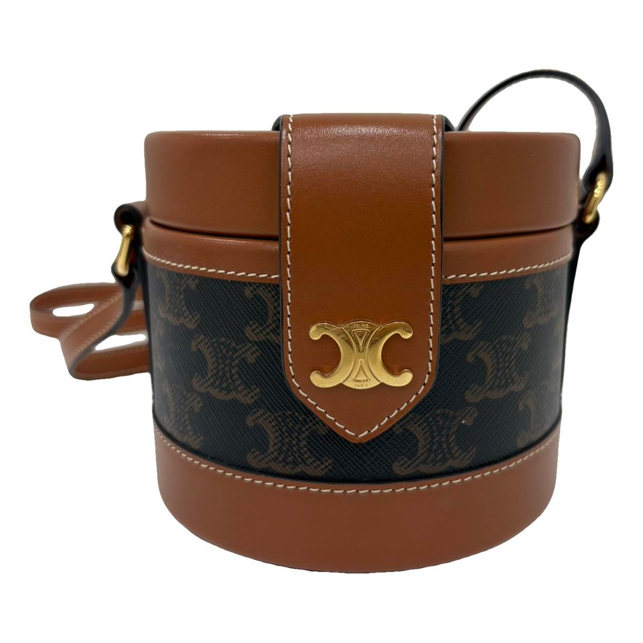 Tambour vegan leather handbag