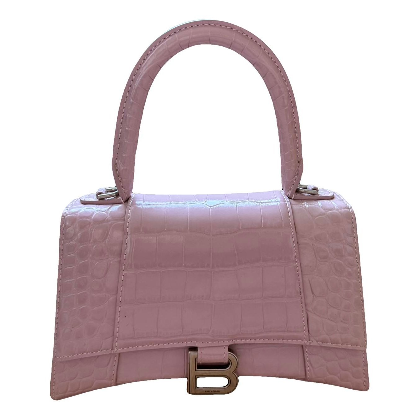 Hourglass leather handbag