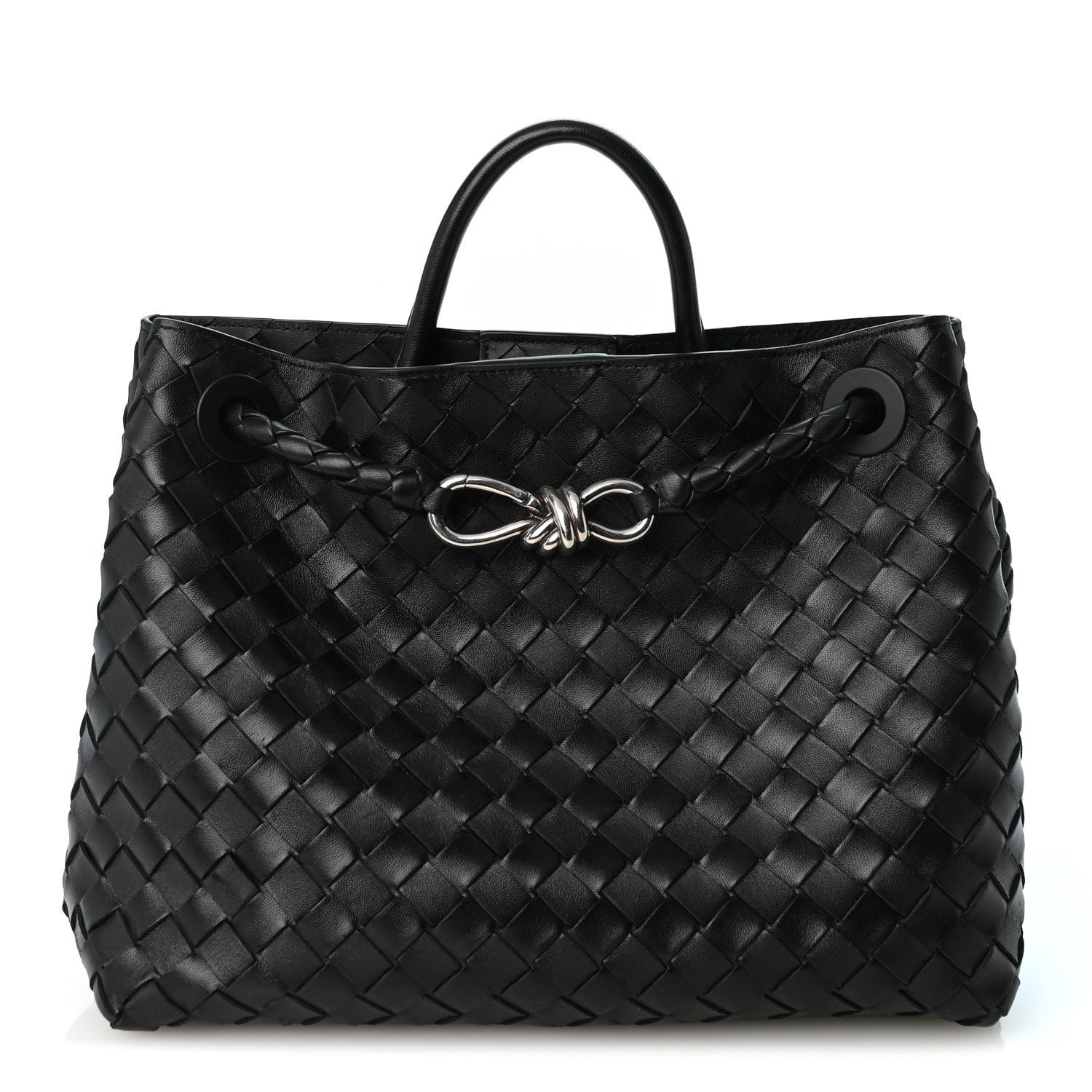 Bottega Veneta Bottega Veneta Nappa Intrecciato Medium Andiamo Shoulder Bag Black