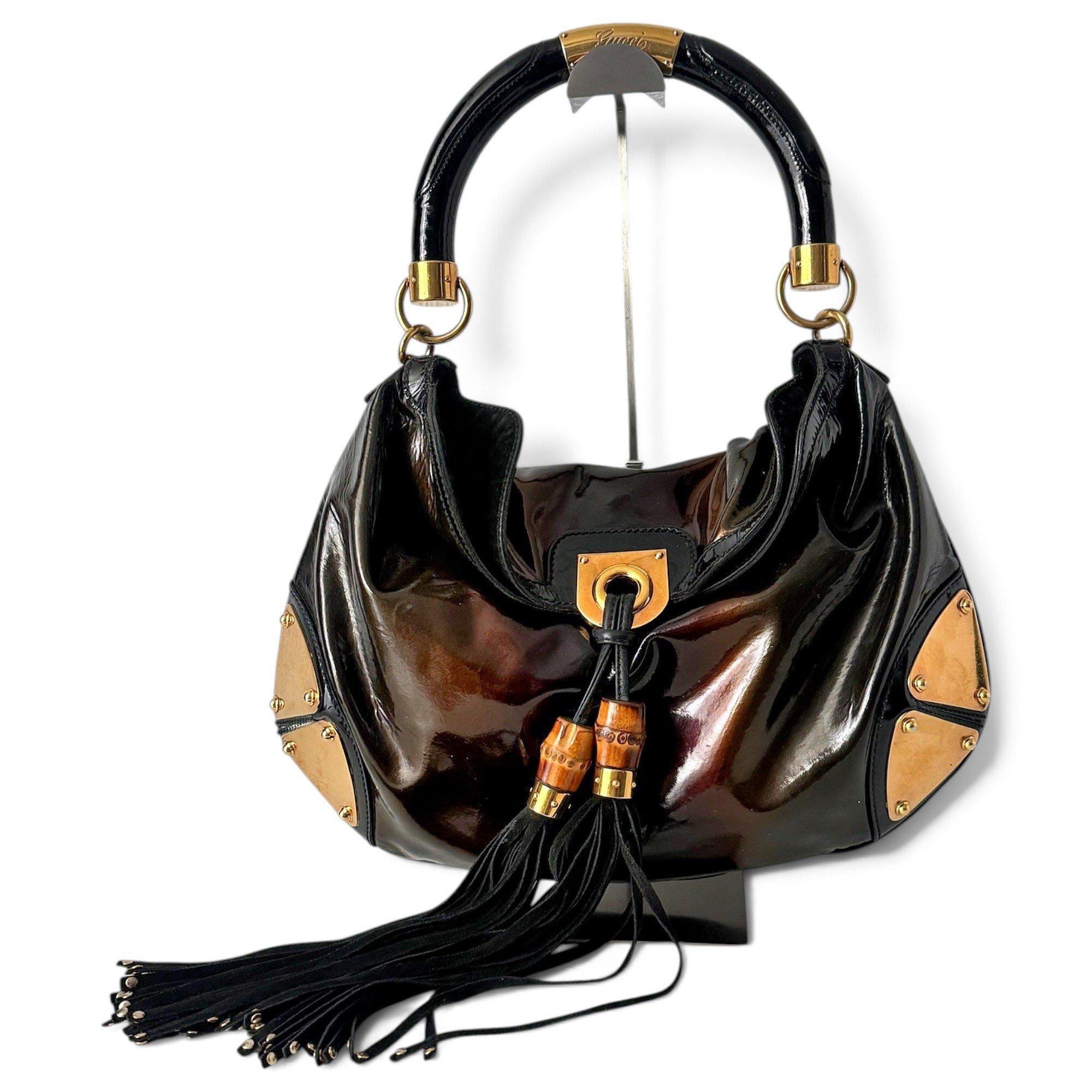 Indy patent leather handbag