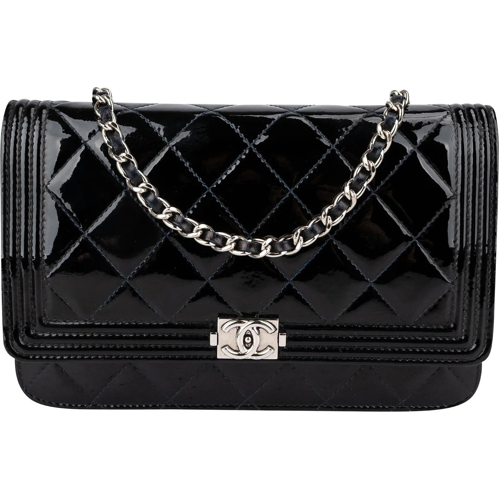 Wallet On Chain Boy patent leather crossbody bag
