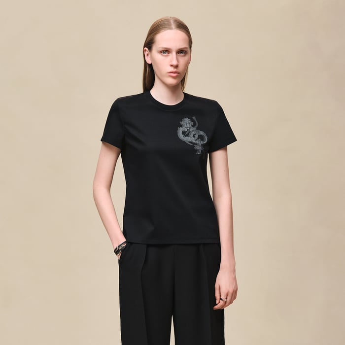 Noir Printed Straight T-shirt