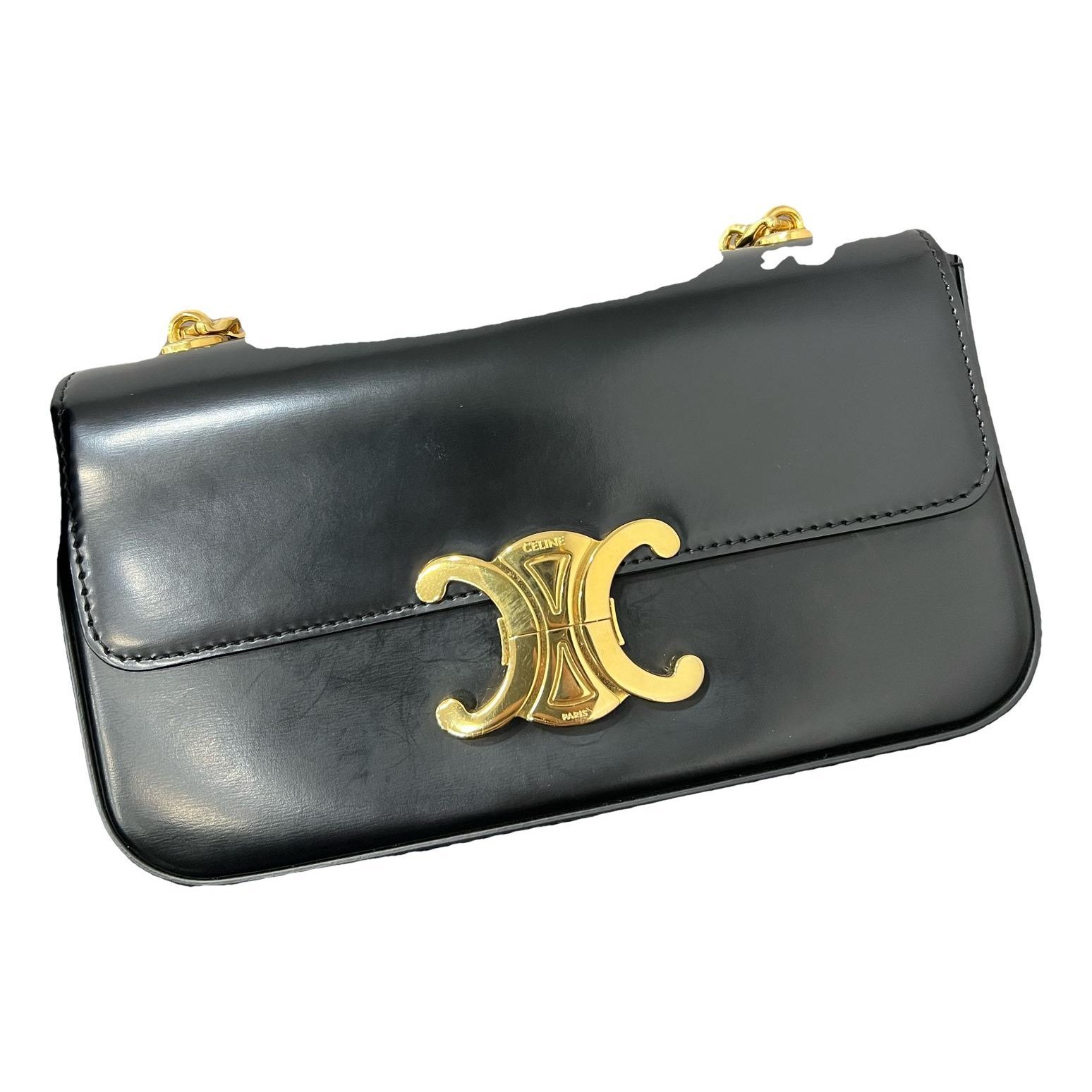 Triomphe chain leather handbag