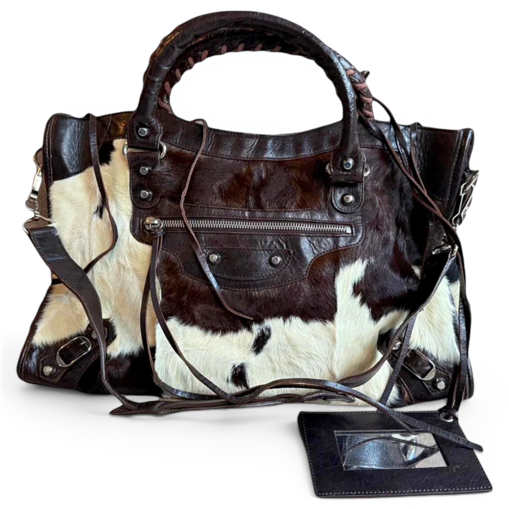 City leather handbag