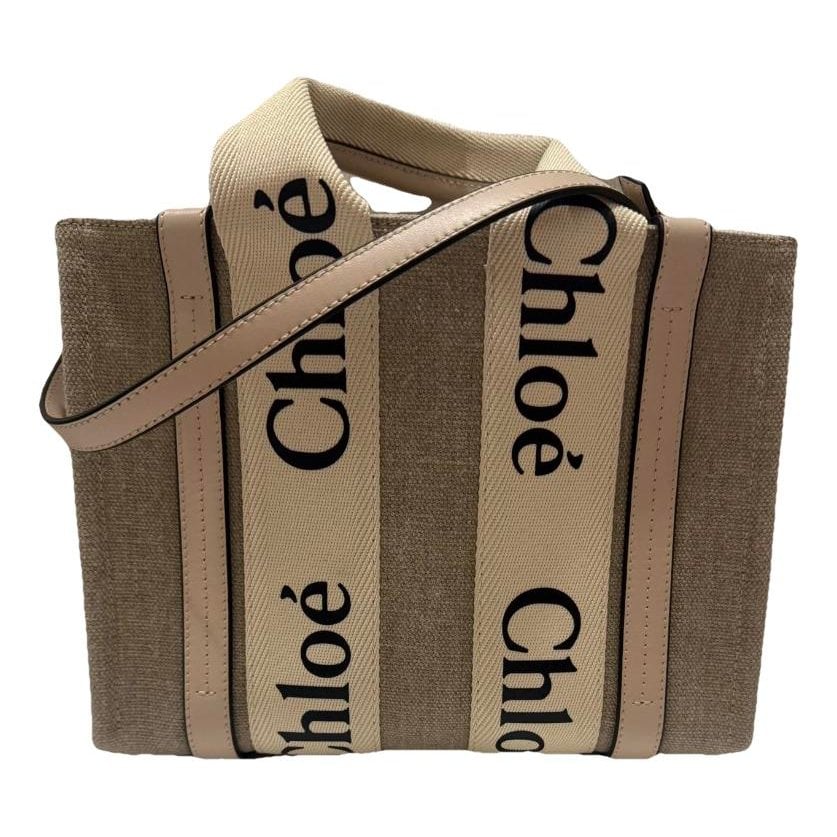 Woody linen tote