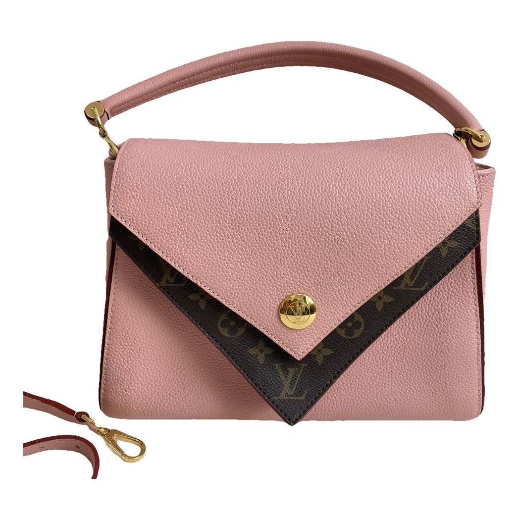 Double V leather crossbody bag