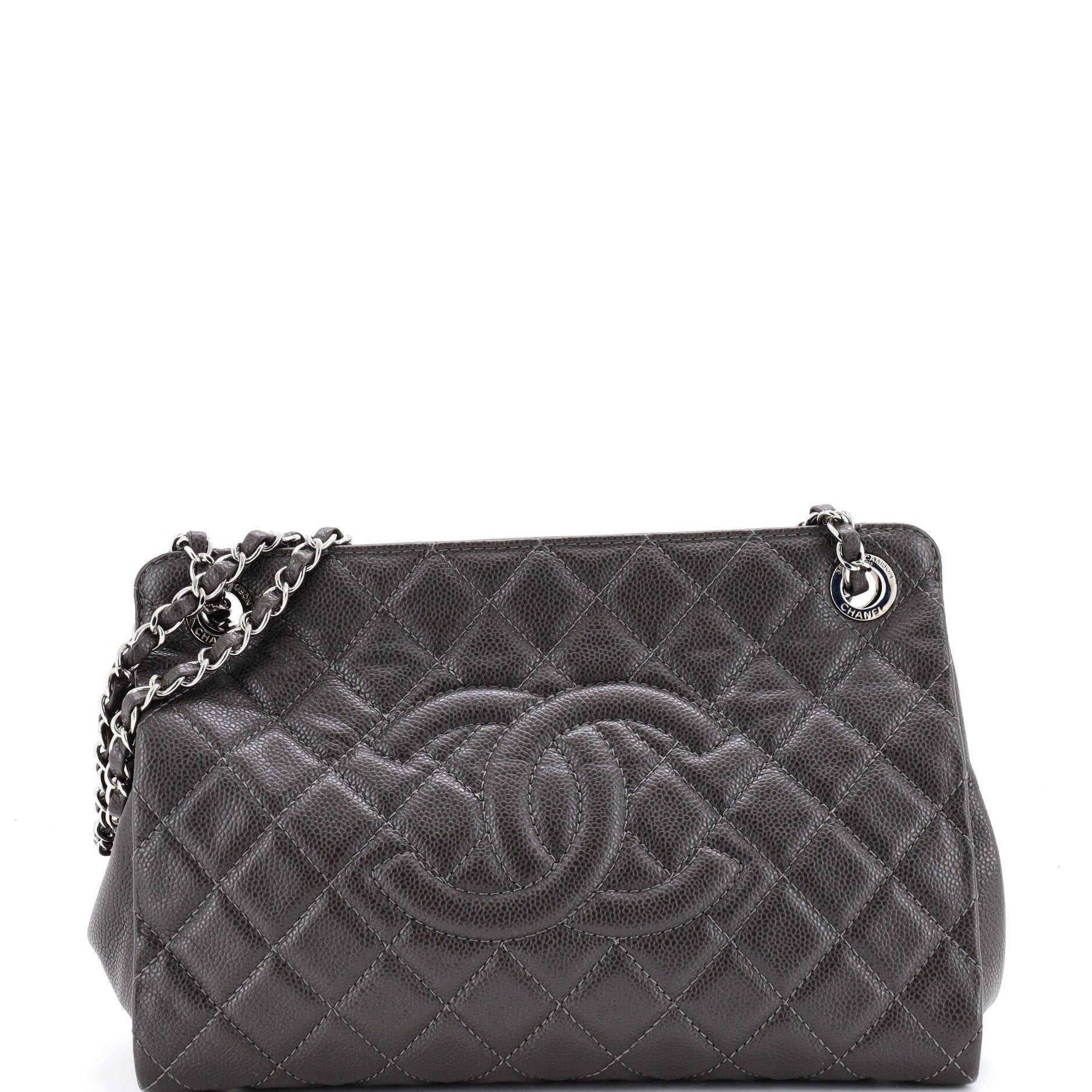 Timeless CC Frame Tote Quilted Caviar Medium