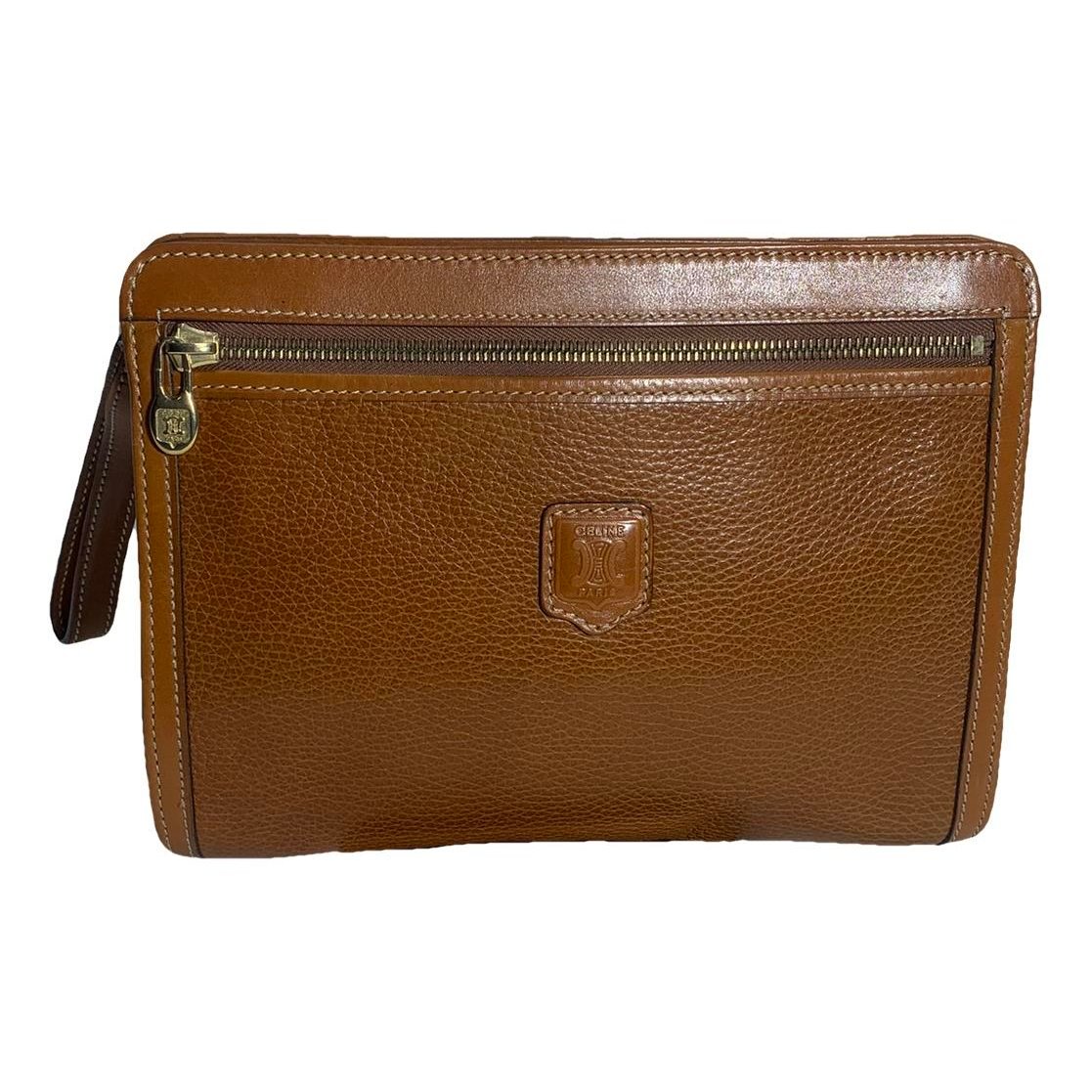 Leather clutch bag