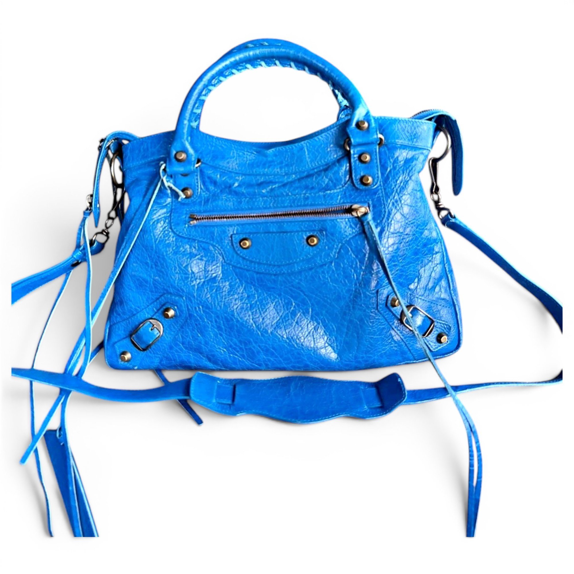 Town leather handbag