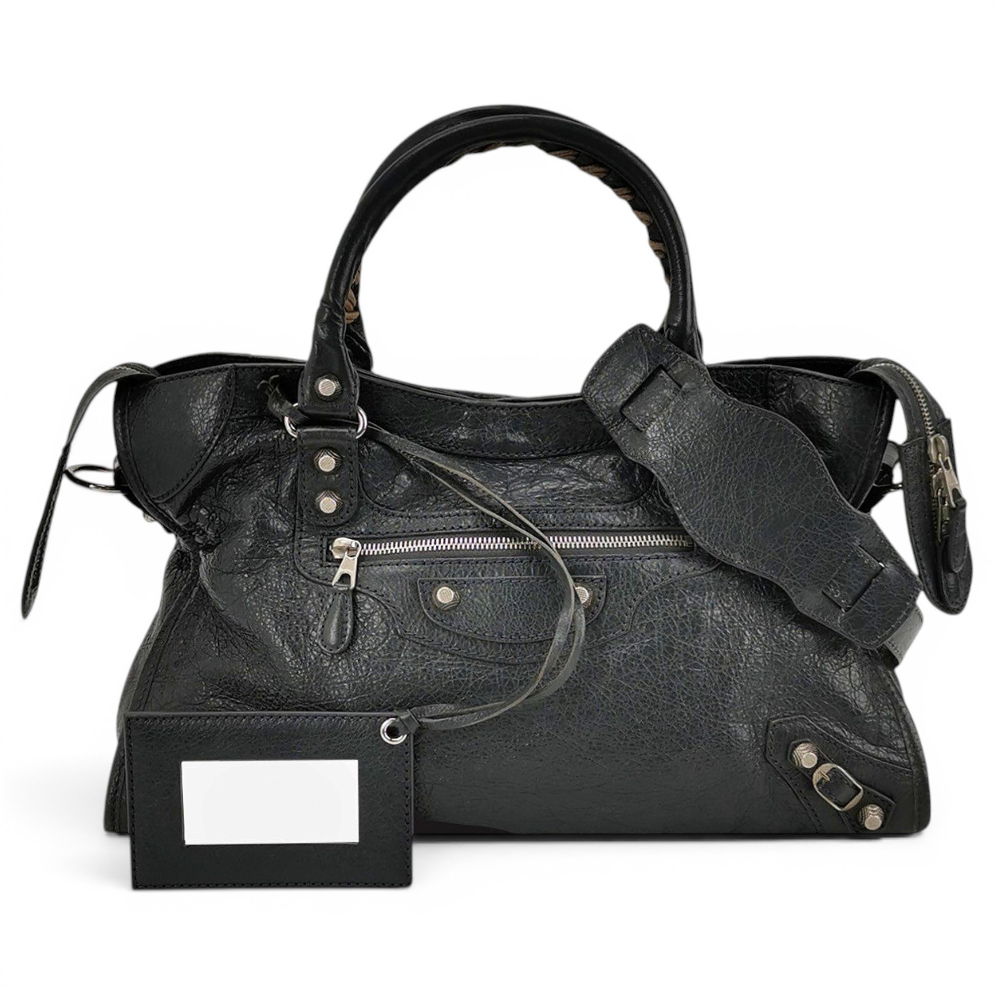 City leather handbag