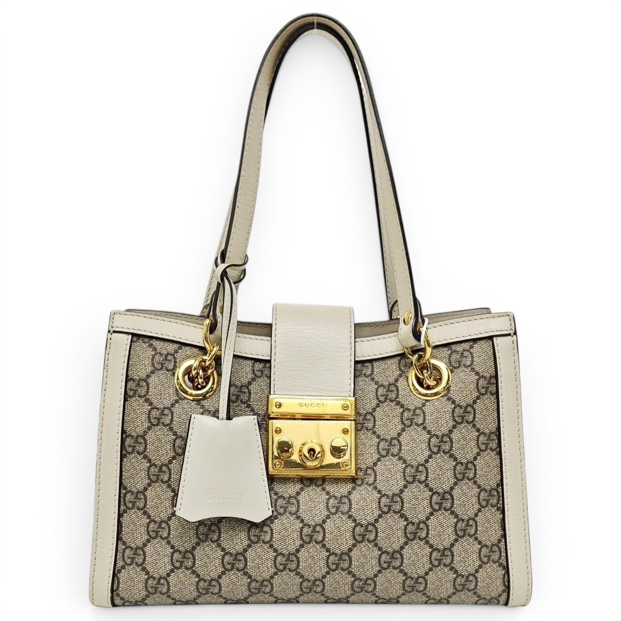 Padlock leather handbag