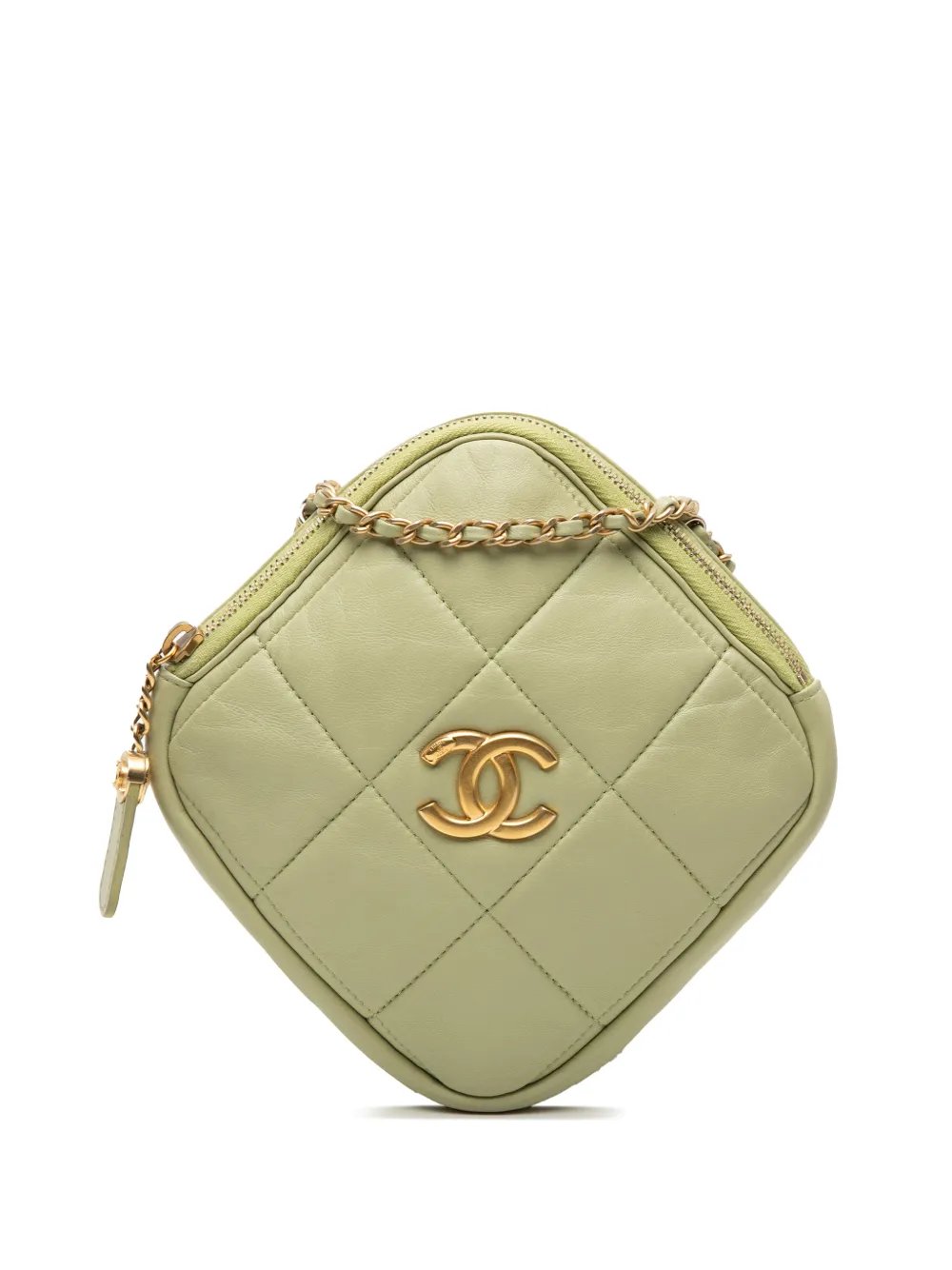 2020 CC Quilted Lambskin Diamond Clutch with Chain crossbody bag