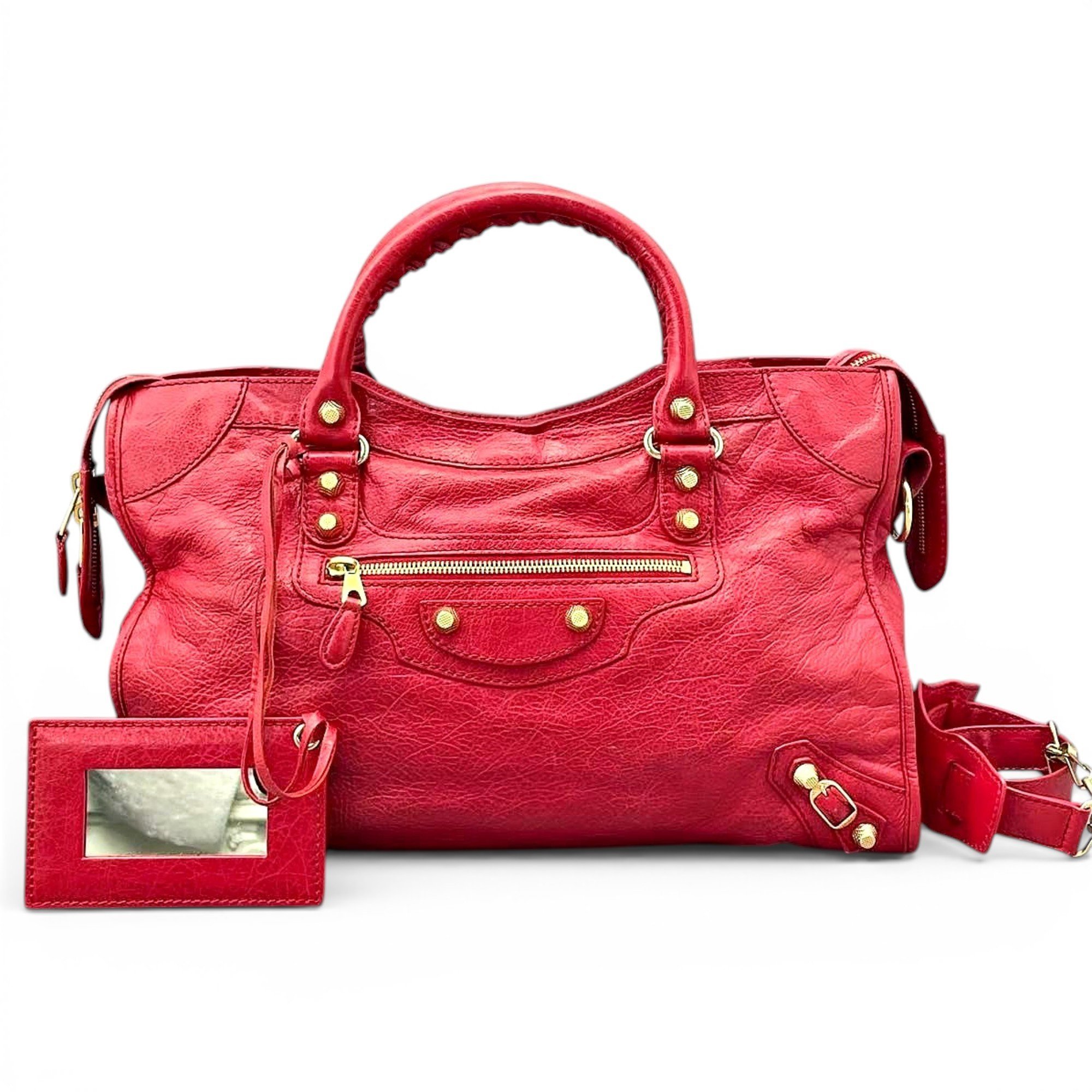 City leather handbag