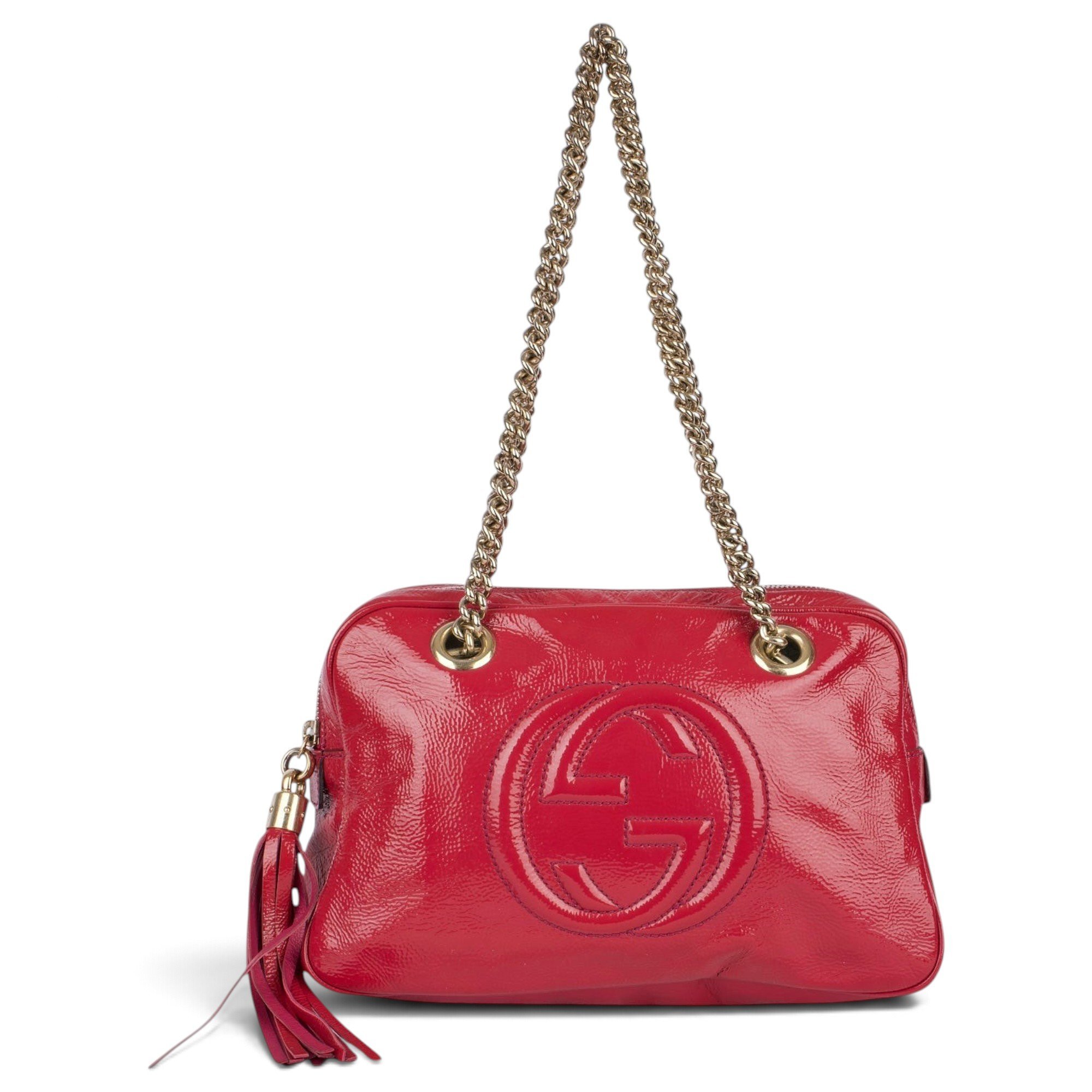 Soho Double Chain patent leather handbag