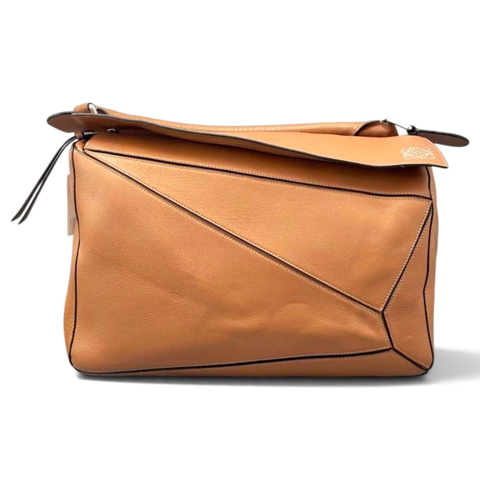 Puzzle leather handbag