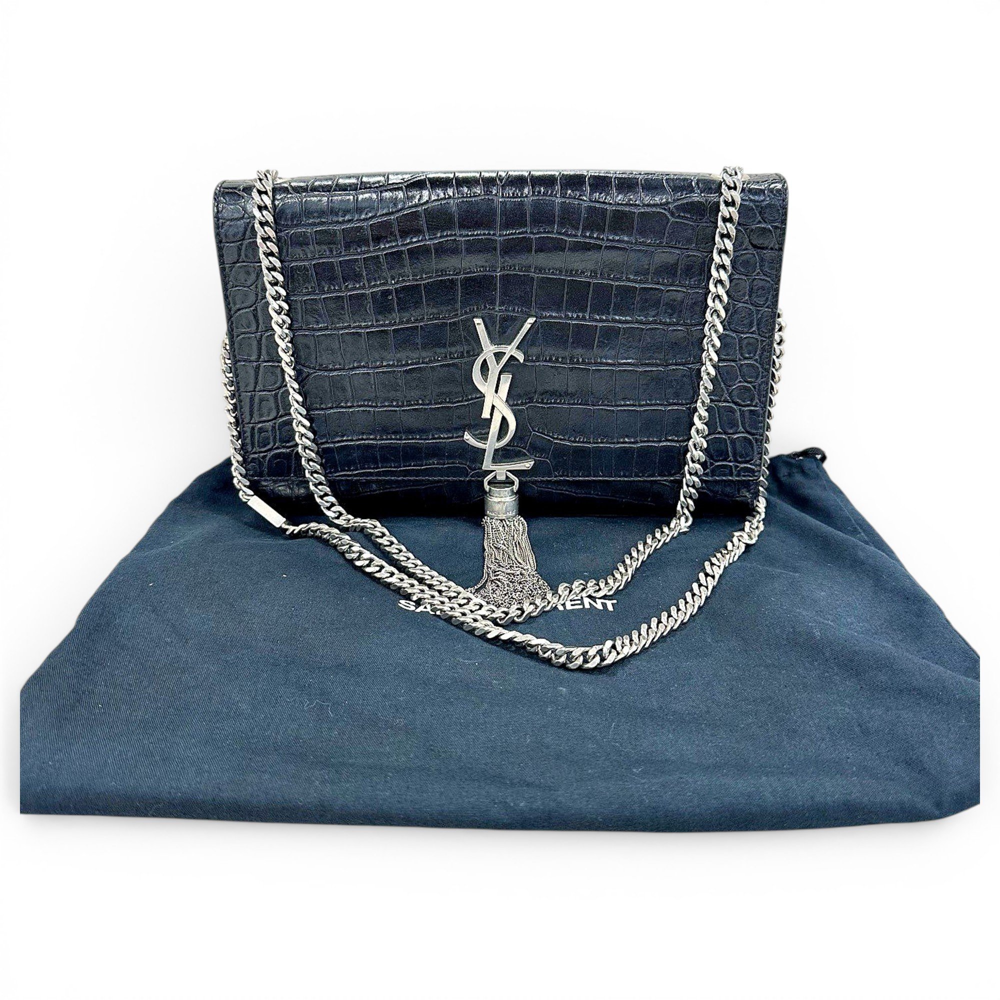 Saint Laurent Pompom Kate leather handbag