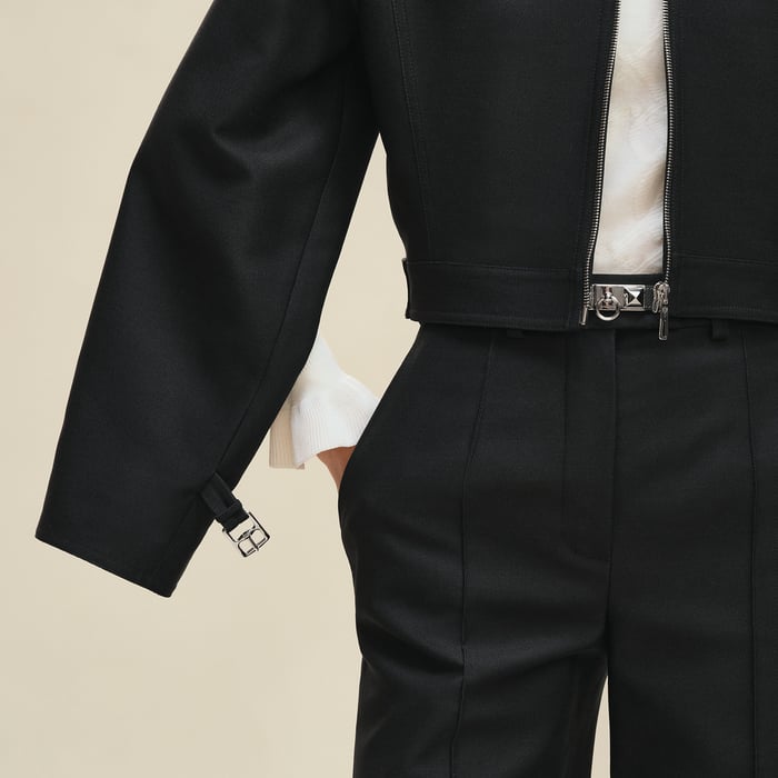 Noir Zipped Denim Jacket