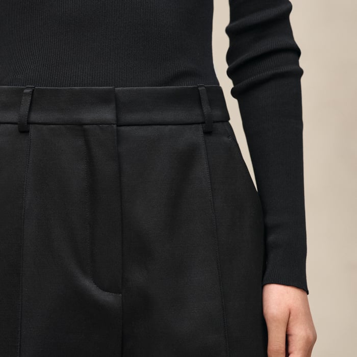 Noir High-waisted Wide Pants