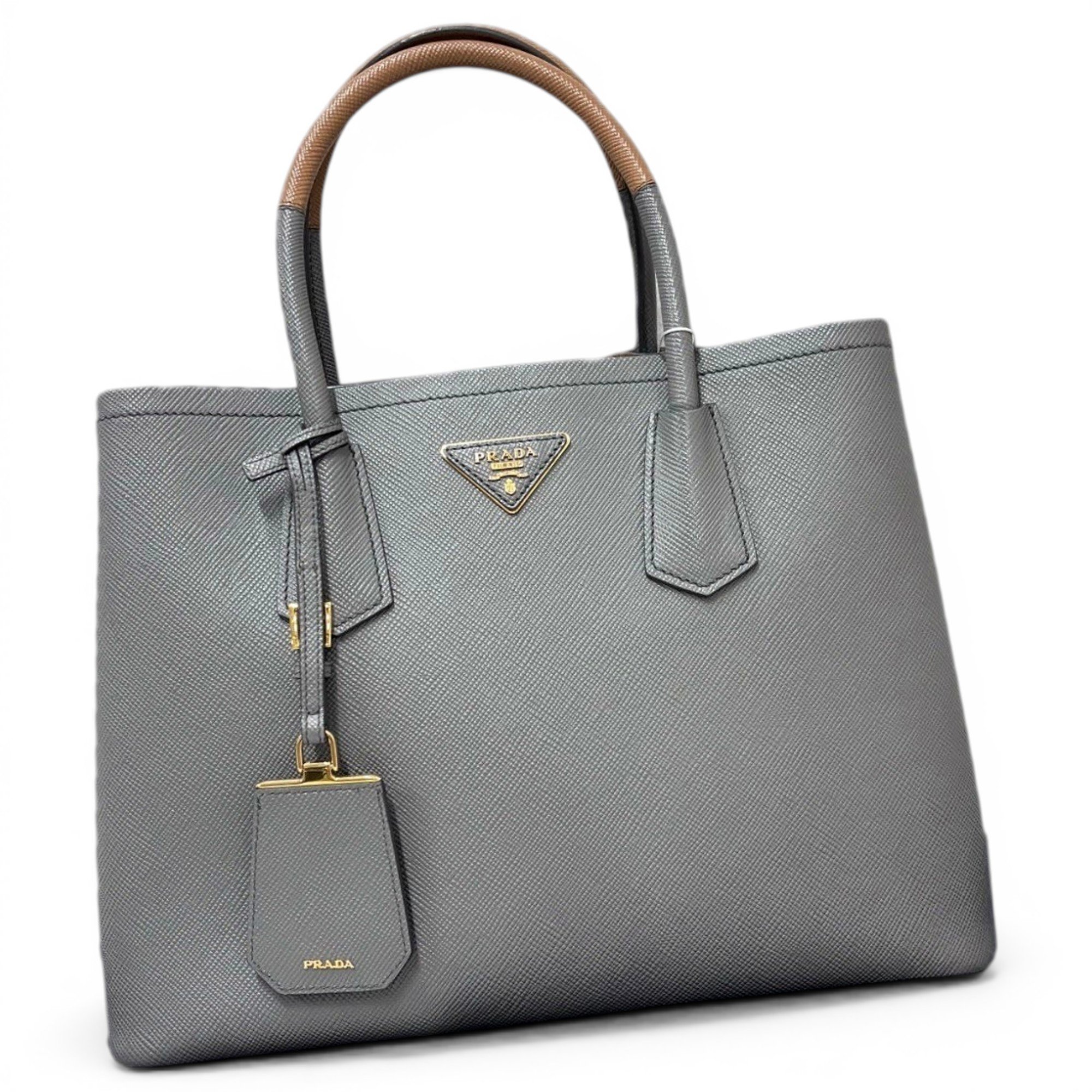 Double leather handbag