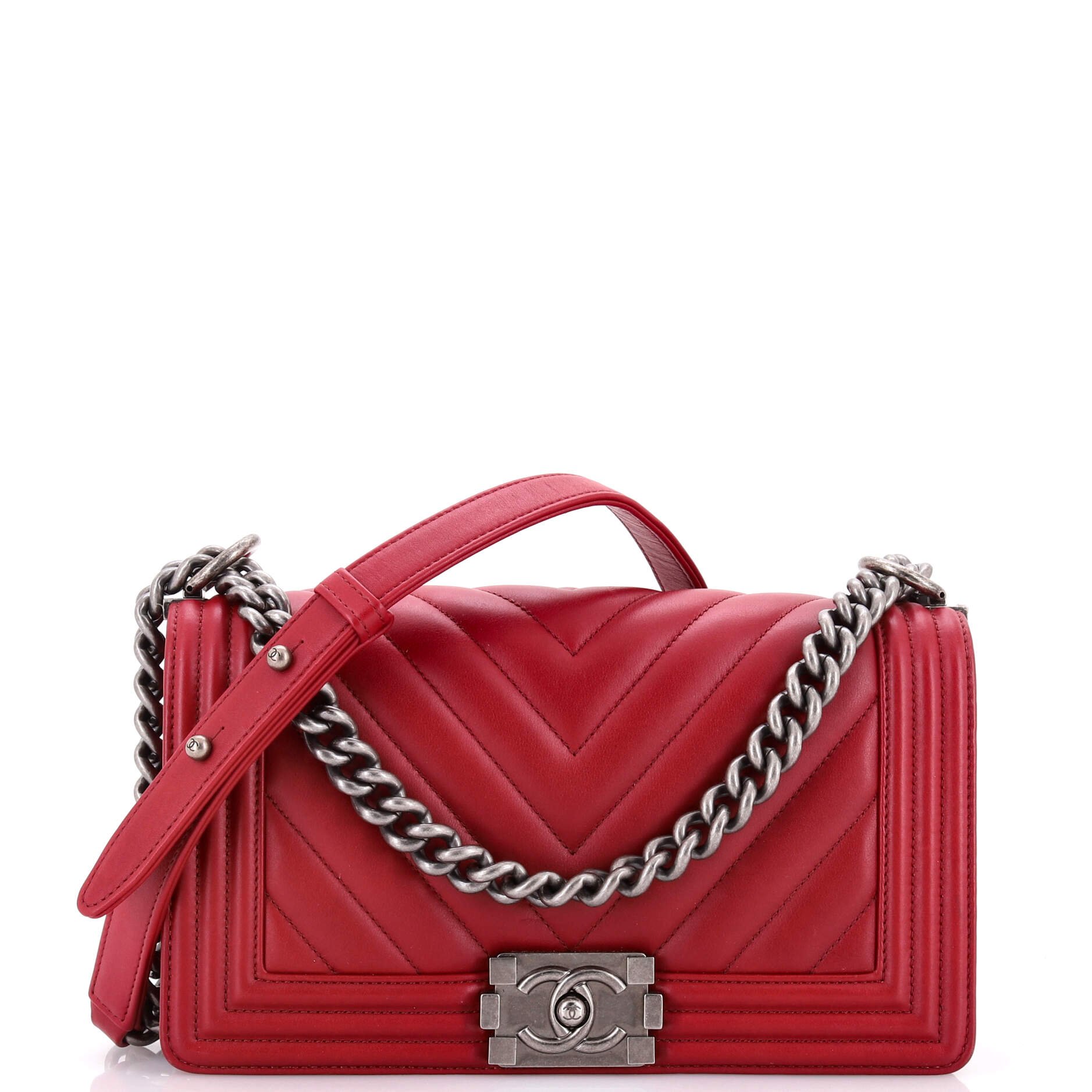 Boy Flap Bag Chevron Calfskin Old Medium