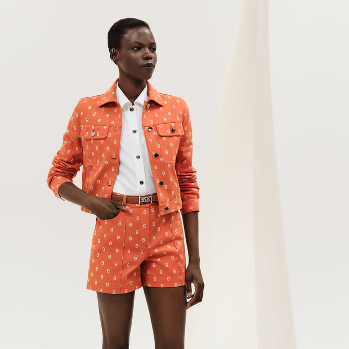 Orange Corail "Chaine d'Ancre" Denim Jacket