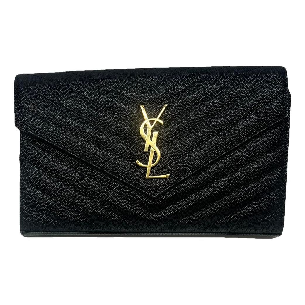 Leather clutch bag